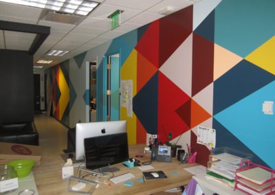 view of the office after custom design painting