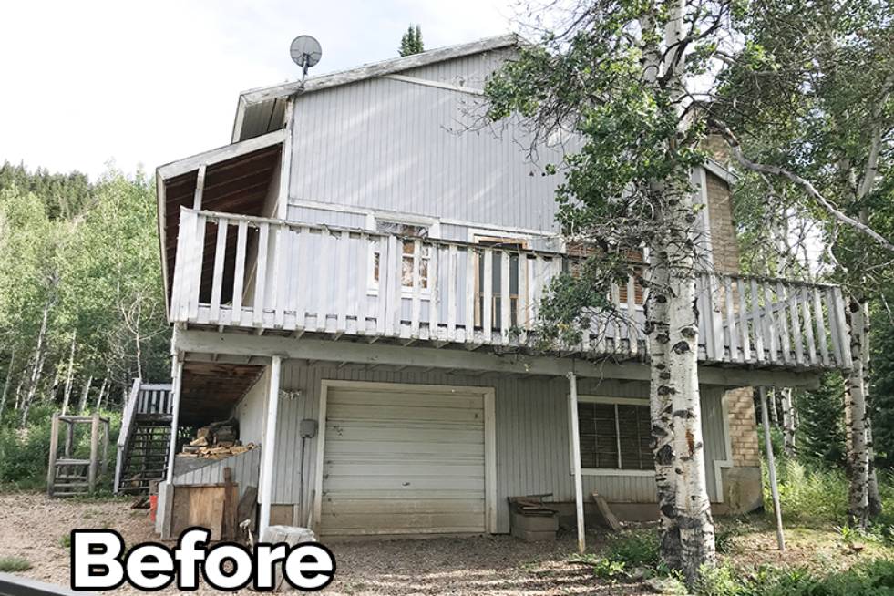 View of the house before painting