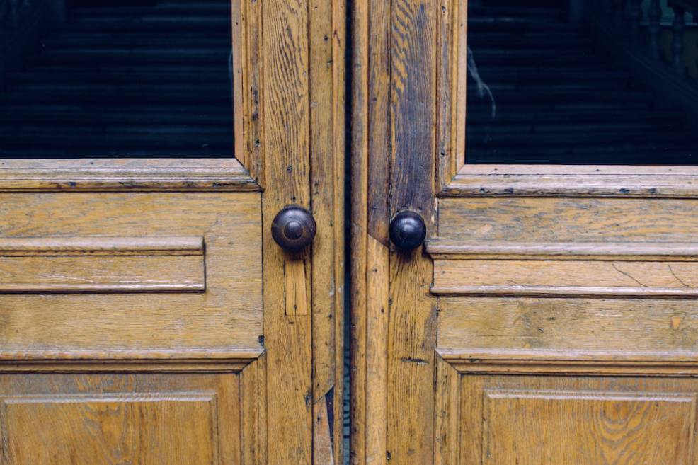 door before staining and painting